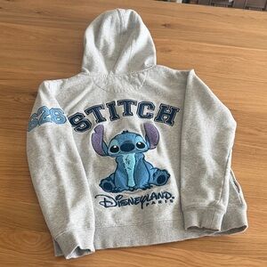 Kids 11-12 Stitch Disneyland Paris Gray Zip-Up Hoodie
